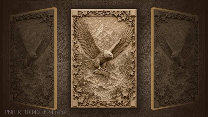 Fish in the talons above the surf 3d STL model