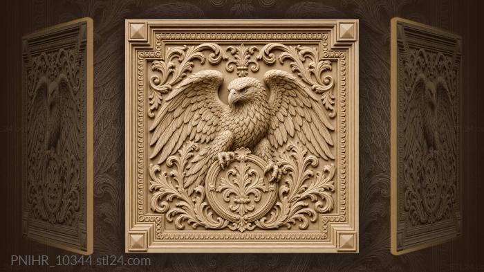 Round emblem held in the talons 3d STL model