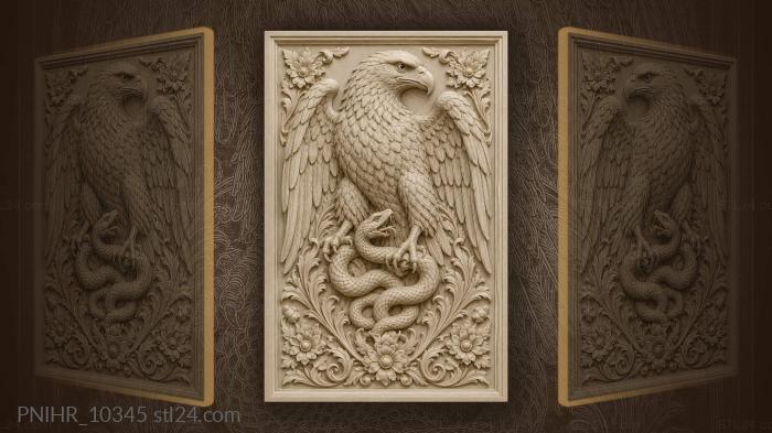 Eagle above a rising serpent 3d STL model
