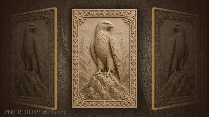 Eagle perched on a rocky outcrop 3d STL model