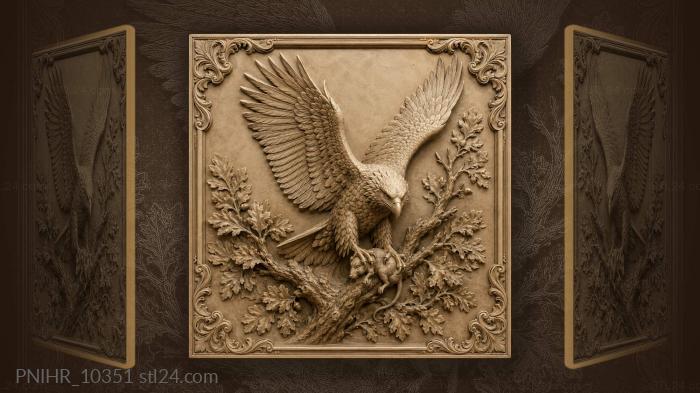 Eagle with prey strong wings 3d STL model