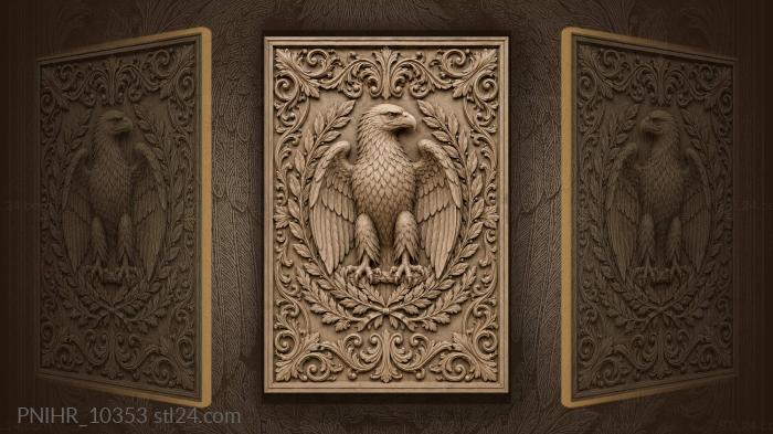 Eagle standing upon a laurel wreath 3d STL model