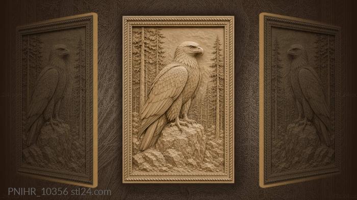 Slender trees behind the perched bird 3d STL model