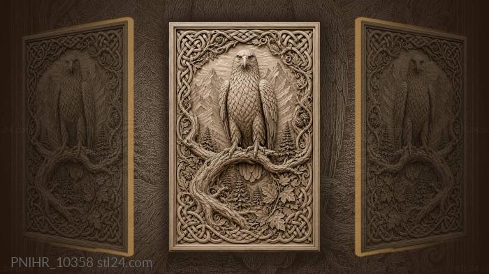 Eagle on a gnarled branch by pines 3d STL model