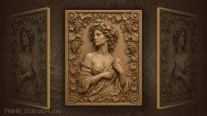 Woman in flowing draped garment 3d STL model