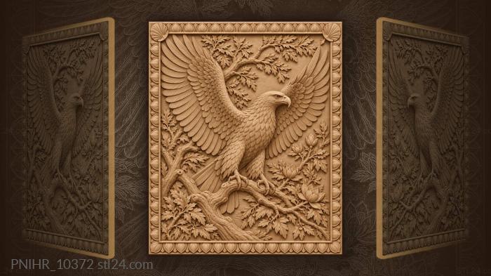 Eagle perched in a tangle of branches 3d STL model