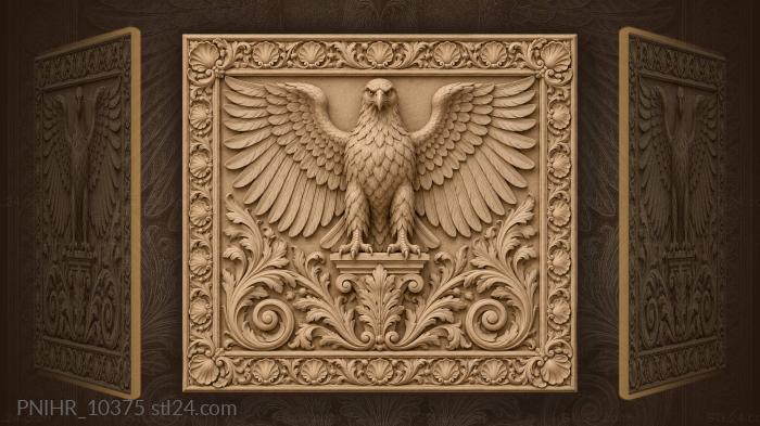 Watchful eagle atop an ornate pedestal 3d STL model