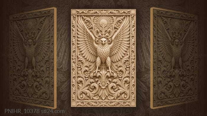 Sunburst crest above the spread wings 3d STL model