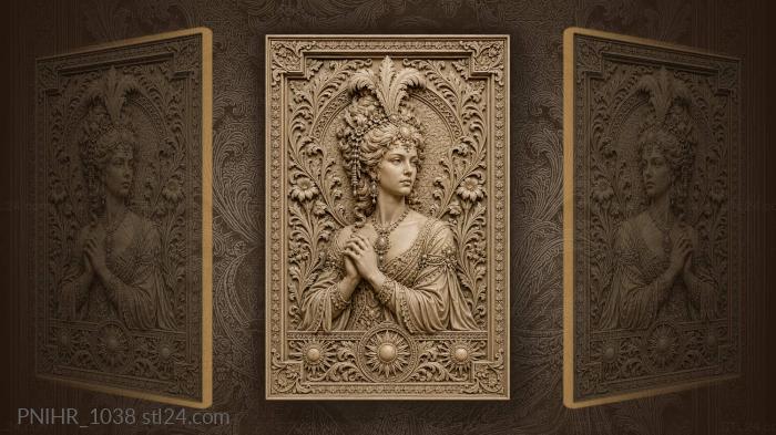 Lady with feathered towering hair 3d STL model