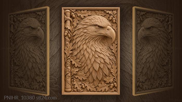 Eagle head crowning a walking stick 3d STL model