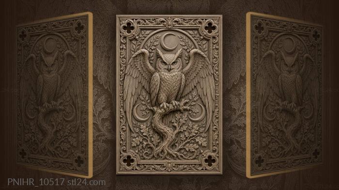 Owl among many crescent moons 3d STL model