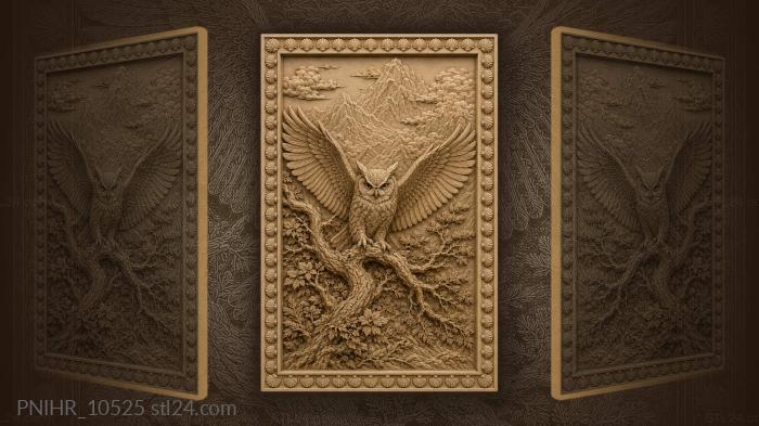 Wings above mountains wrapped in cloud 3d STL model