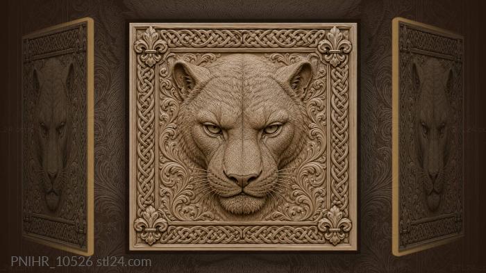 Majestic panther head celtic design 3d STL model
