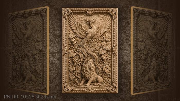 Phoenix grapes lion ancient symbol 3d STL model