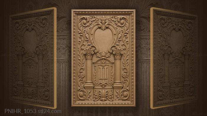 Classical cartouche with roman columns 3d STL model