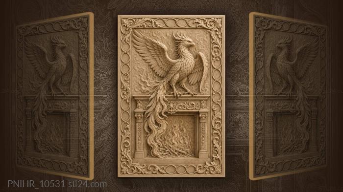 Phoenix above the hearth fire 3d STL model
