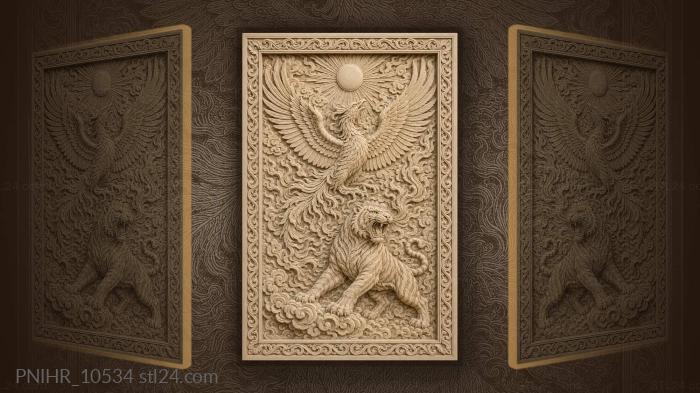 Soaring phoenix answers tiger among clouds 3d STL model