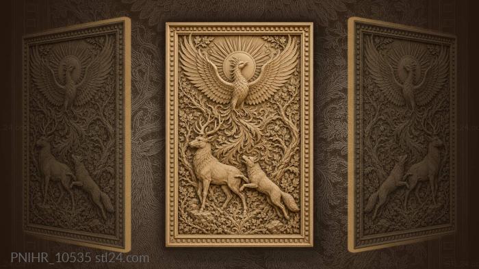 Phoenix stag sunburst forest wildlife 3d STL model