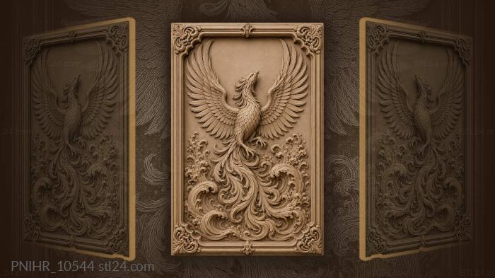 Phoenix rising from ocean waves 3d STL model