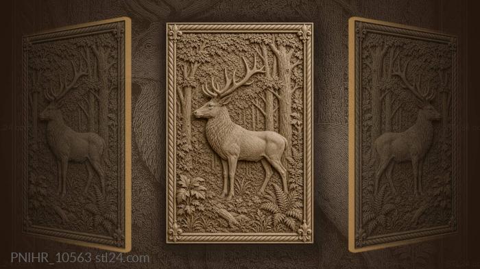 Stag standing in dense woods 3d STL model
