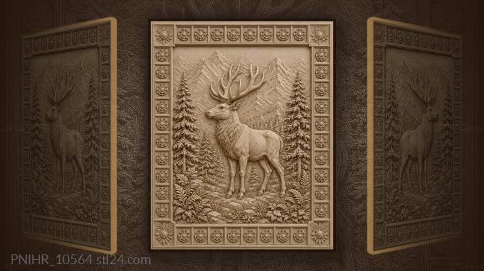 Forest stag with distant mountains 3d STL model