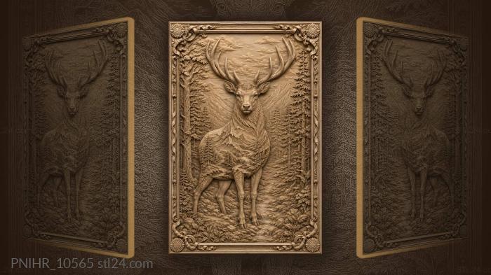 Mountains and stream within stag 3d STL model