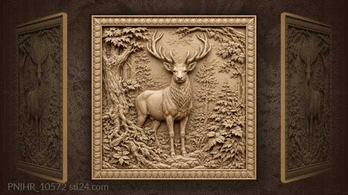 Forest stag with lotus frame 3d STL model