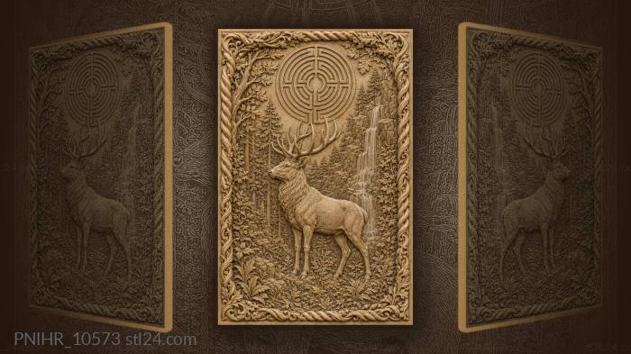 Forest stag with labyrinth waterfall 3d STL model