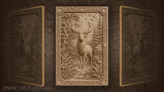 Stag on path among ferns 3d STL model