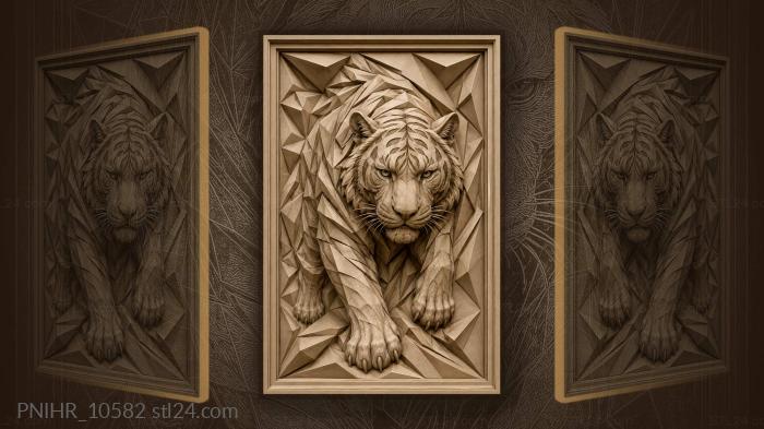 Tiger emerging geometric crystal structure 3d STL model