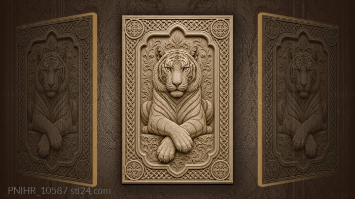 Powerful tiger in quiet repose 3d STL model