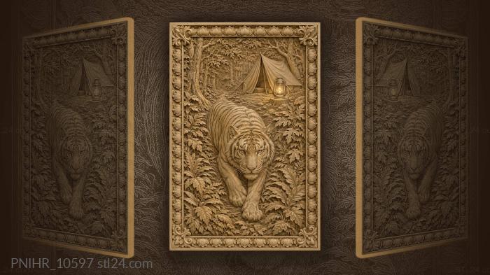 Prowler stalking toward a lit tent 3d STL model