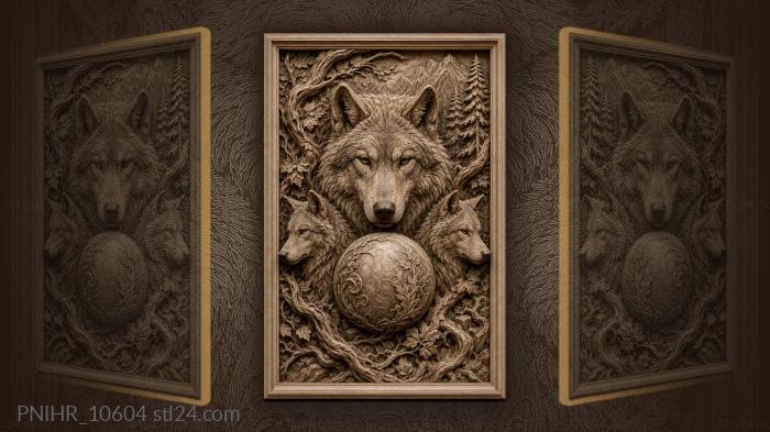 Wolf pack mystic glowing sphere 3d STL model