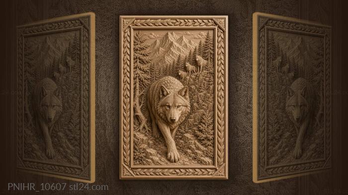 Wolf leader among mountain wolves 3d STL model