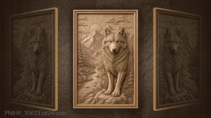 Predator meeting dawn above snowy peaks 3d STL model