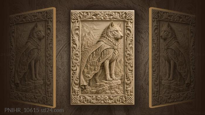 Wolf in a cloak hiding whole city 3d STL model