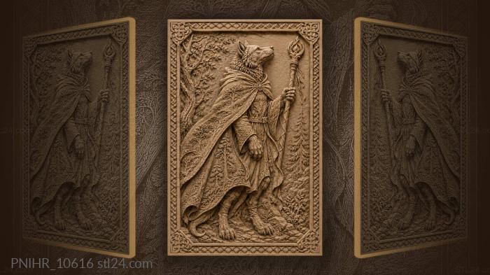Wolf in cloak of woven trees 3d STL model