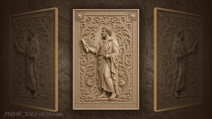 Man offering a scroll among flowers 3d STL model
