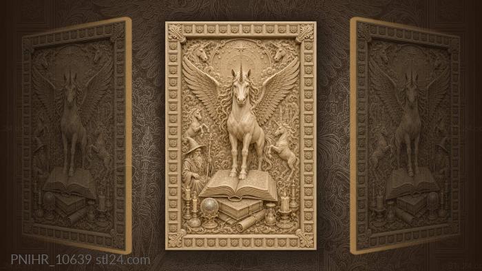 Unicorn’s wisdom starry magical book 3d STL model