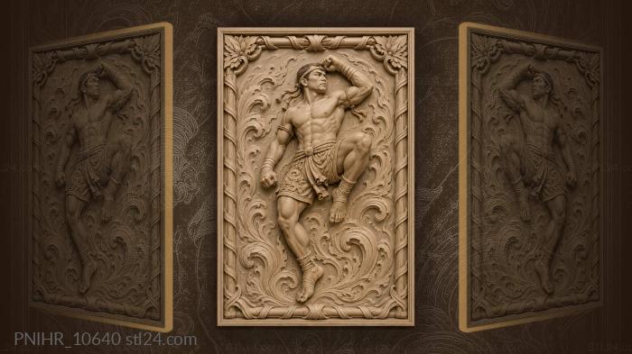 Muay thai fighter in action 3d STL model