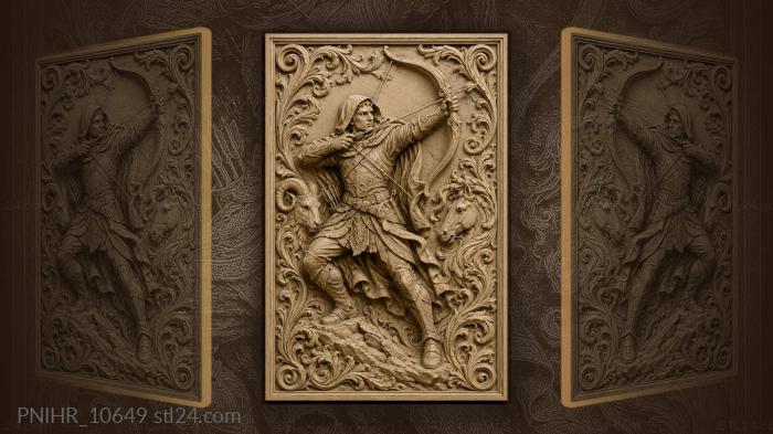 Archer zodiac medieval fantasy scene 3d STL model