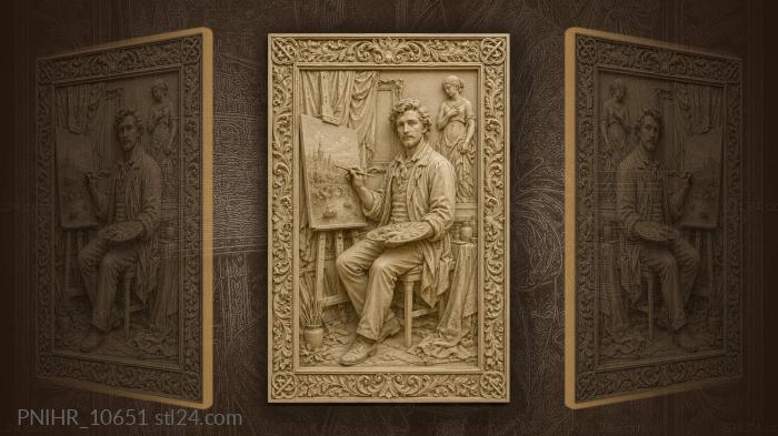 Artist and muse in studio 3d STL model