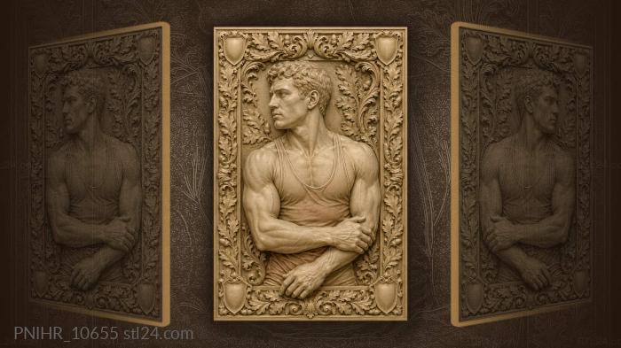 Wrestler in a red singlet 3d STL model