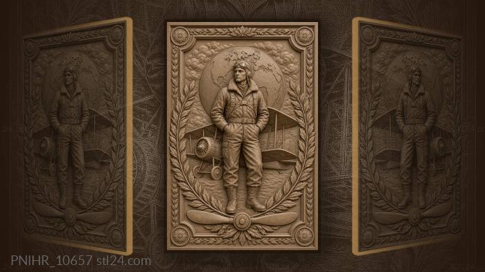 Aviator biplane world travel adventure 3d STL model