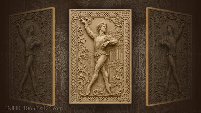 Rudolf Nureyev leaping before a palace 3d STL model