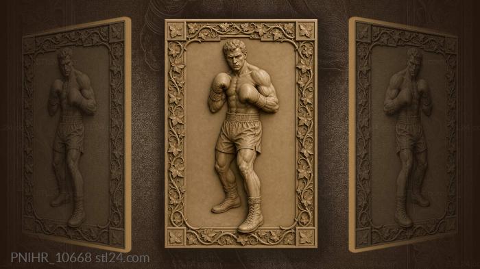 Determined boxer with ivy frame 3d STL model