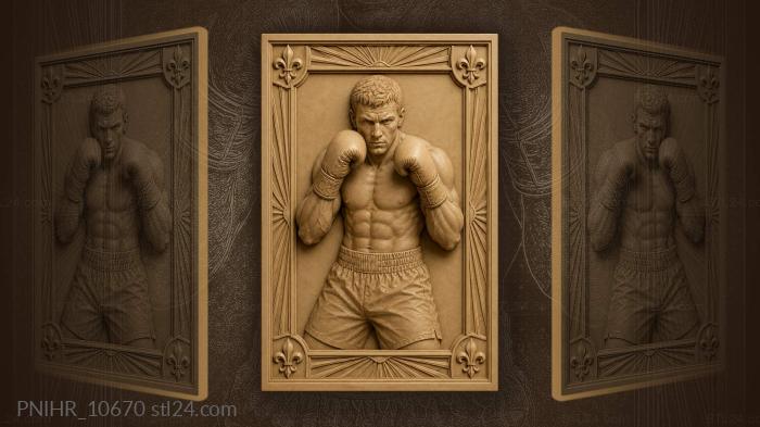 Red gloves held near the face 3d STL model