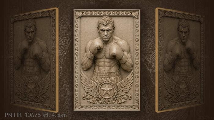Boxer with wings and star emblem 3d STL model