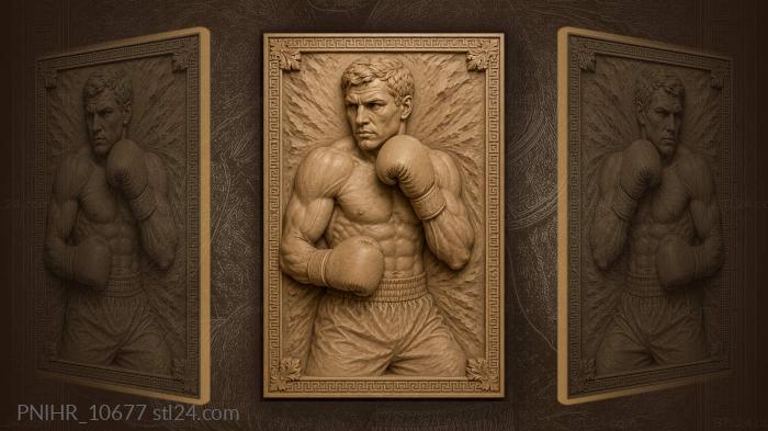 Fighter inside a greek key band 3d STL model