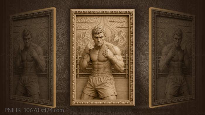 Boxer at sunrise mountain view 3d STL model